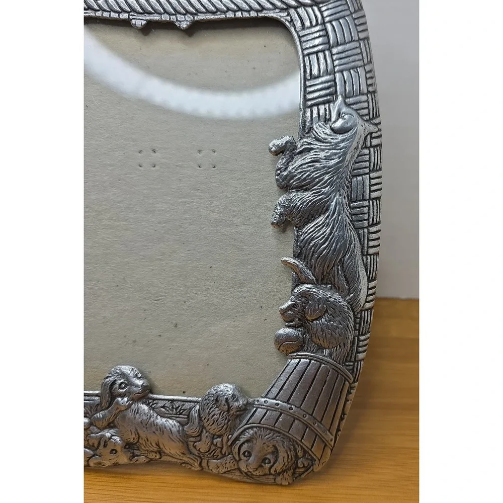 Vintage 1987 Arthur Court Puppy Dog Frame 5x7 Photo Size Silver Aluminum Alloy